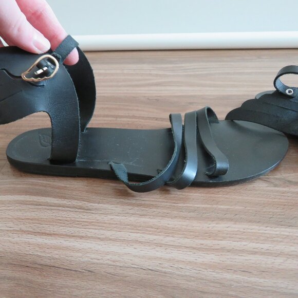 ANCIENT GREEK SANDALS Ikaria Wing Open Toe Sandals in Black Leather Size US 11 - Picture 8 of 13